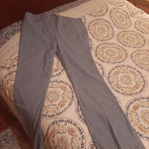 New York & Company flare leg pants blue check